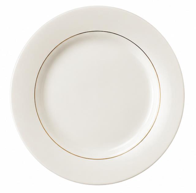 Rental store for Luncheon Plate, Ivory Gold Band 9 in Charlottesville VA