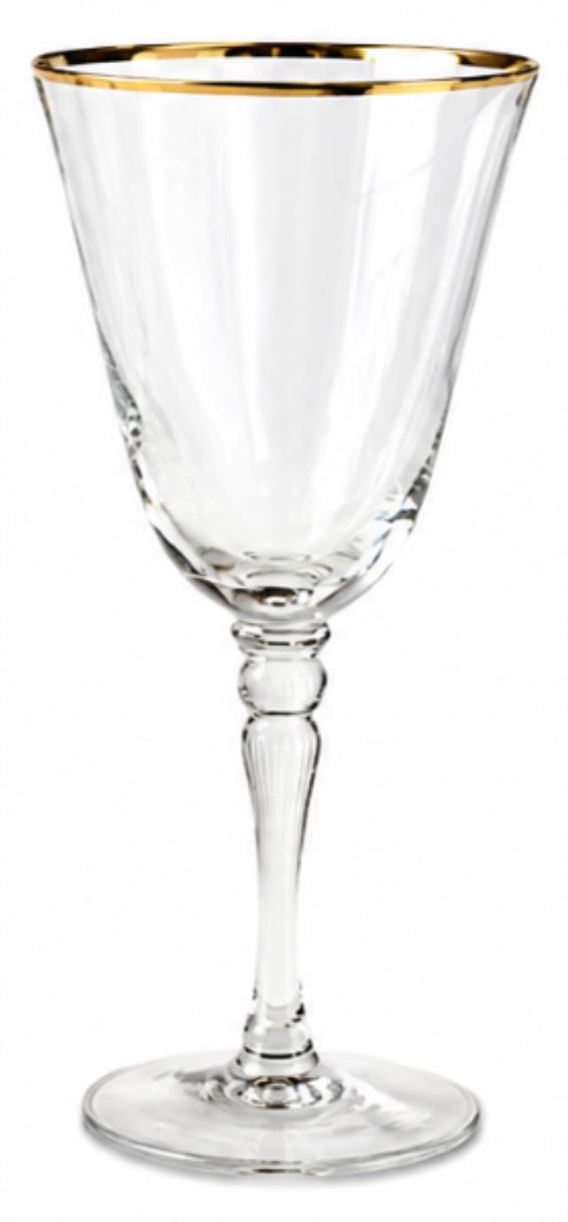 Rental store for Red Wine Glass, Gold Rim Crystal, 14oz in Charlottesville VA