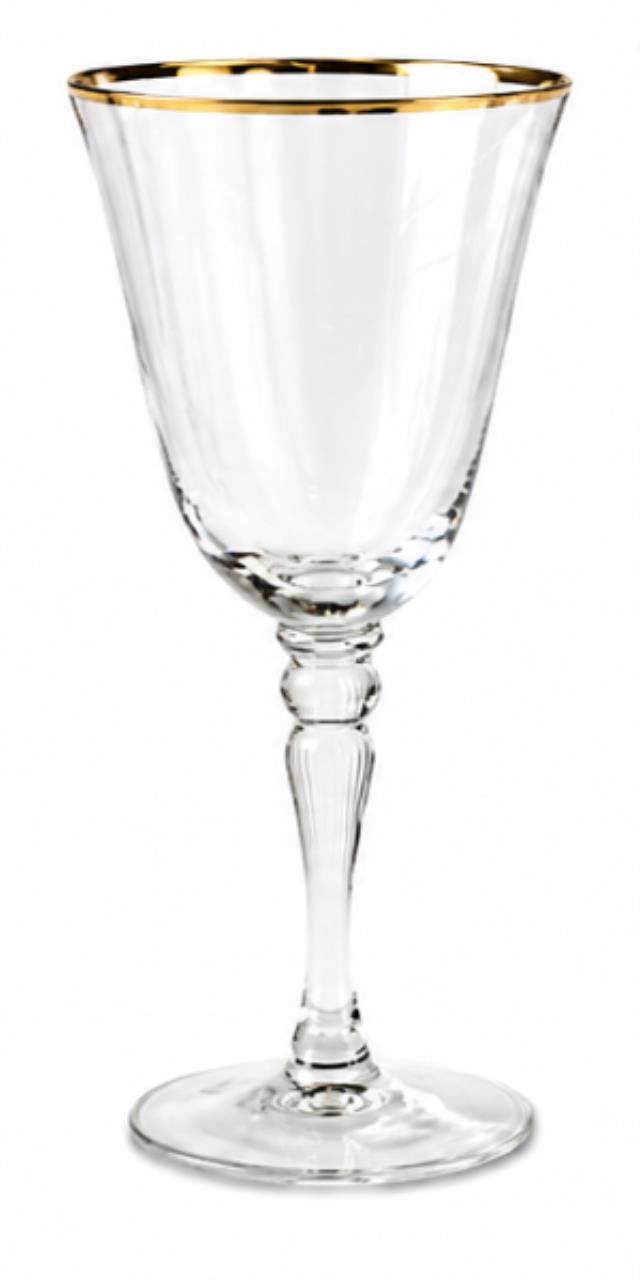 Rental store for White Wine Glass, Gold Rim Crystal, 8oz in Charlottesville VA