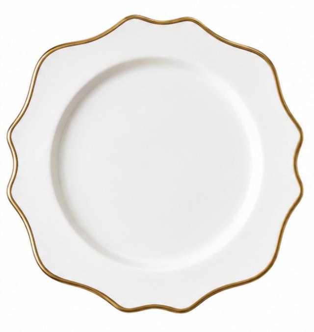 Rental store for Dinner Plate, Trieste Gold Band, 10.75 in Charlottesville VA